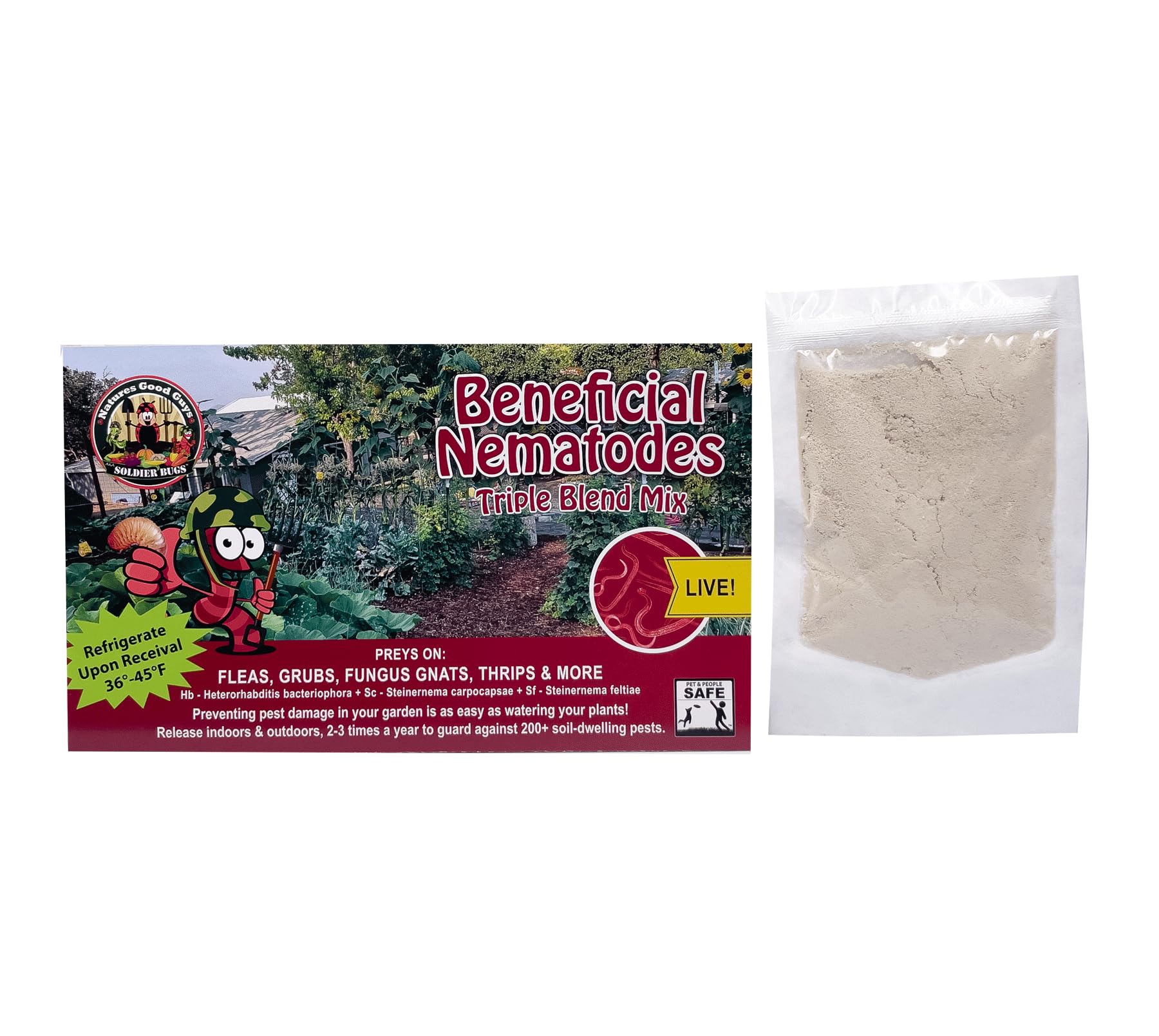 NaturesGoodGuys Beneficial Nematodes Triple Blend Pack HB+SC+SF - General Biological Pest Control (25 Million)