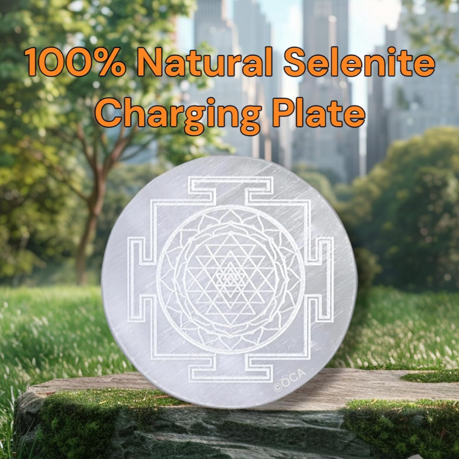 Selenite Charging Carving Shree Yantra Selenite Plate, Vastu, Meditation, Home Decore, Pooja, Menifest by Orgonite Crystal Agate — Amazon image 7