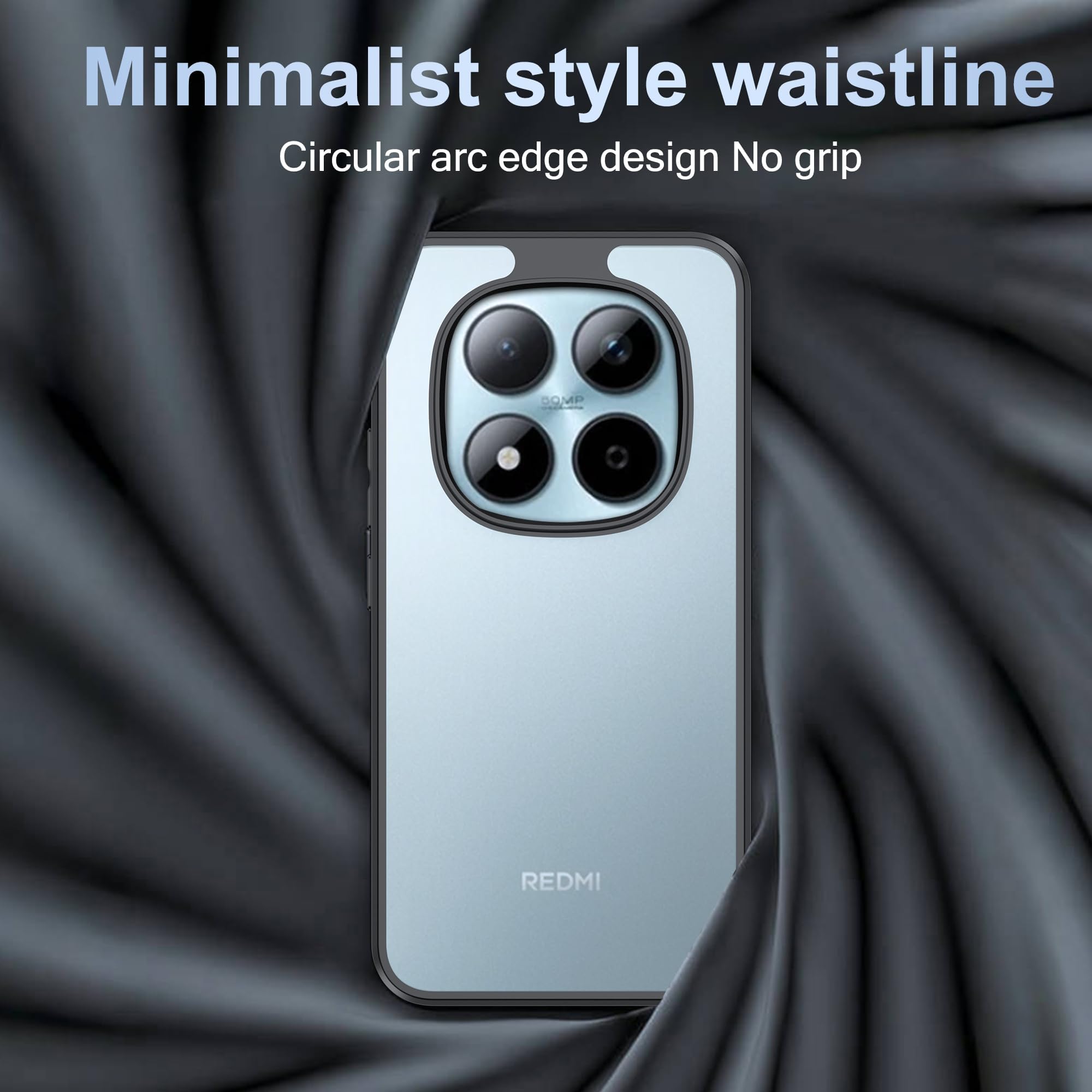 Dl3 Mobilak Case For Xiaomi Redmi Note 15 4G/5G/Poco M8, Crystal Clear Case [Not Yellowing] [Military Grade Drop Protection] Shockproof Protective Transparent Protective Slim Cover - Black