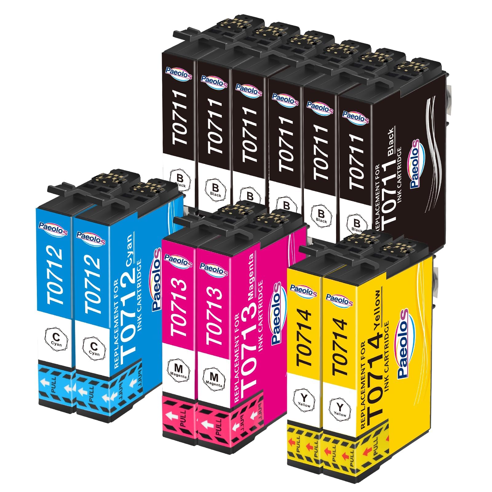 paeolos Cartucce T0715 Multipack Compatibile con Epson T0711 T0712 T0713 T0714 per Epson Stylus SX100 SX110 SX200 SX210 SX215 SX218 SX400 SX405 SX410 SX510w DX4000 DX4400 DX7400 DX8400 DX9400F BX300F