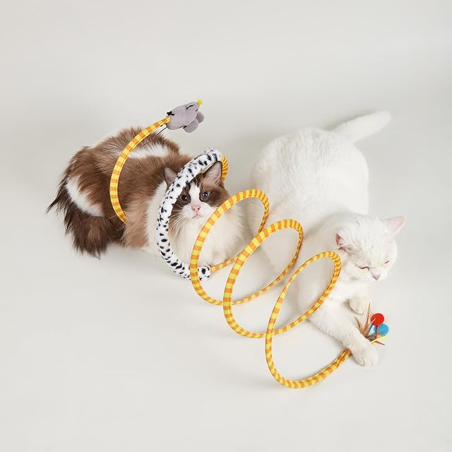 Foto 7 de 8 de FOFOS Túnel de Juguete para Gatos con Plumas Reales y Juguete de Ratón, Catnip de Calidad Estadounidense…