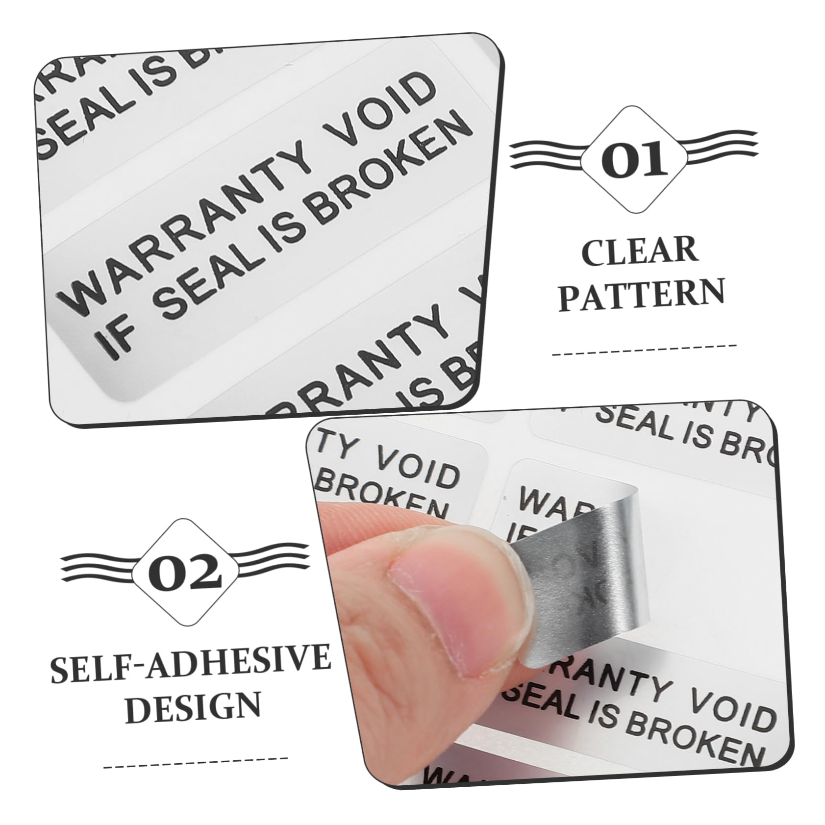DOITOOL 4 Set Etichette Adesive Stickers Antifrode E Antimanomissione Etichette Pratiche E Resistente Facili Applicare Su Elettronica Abbigliamento 400 Pezzi*4