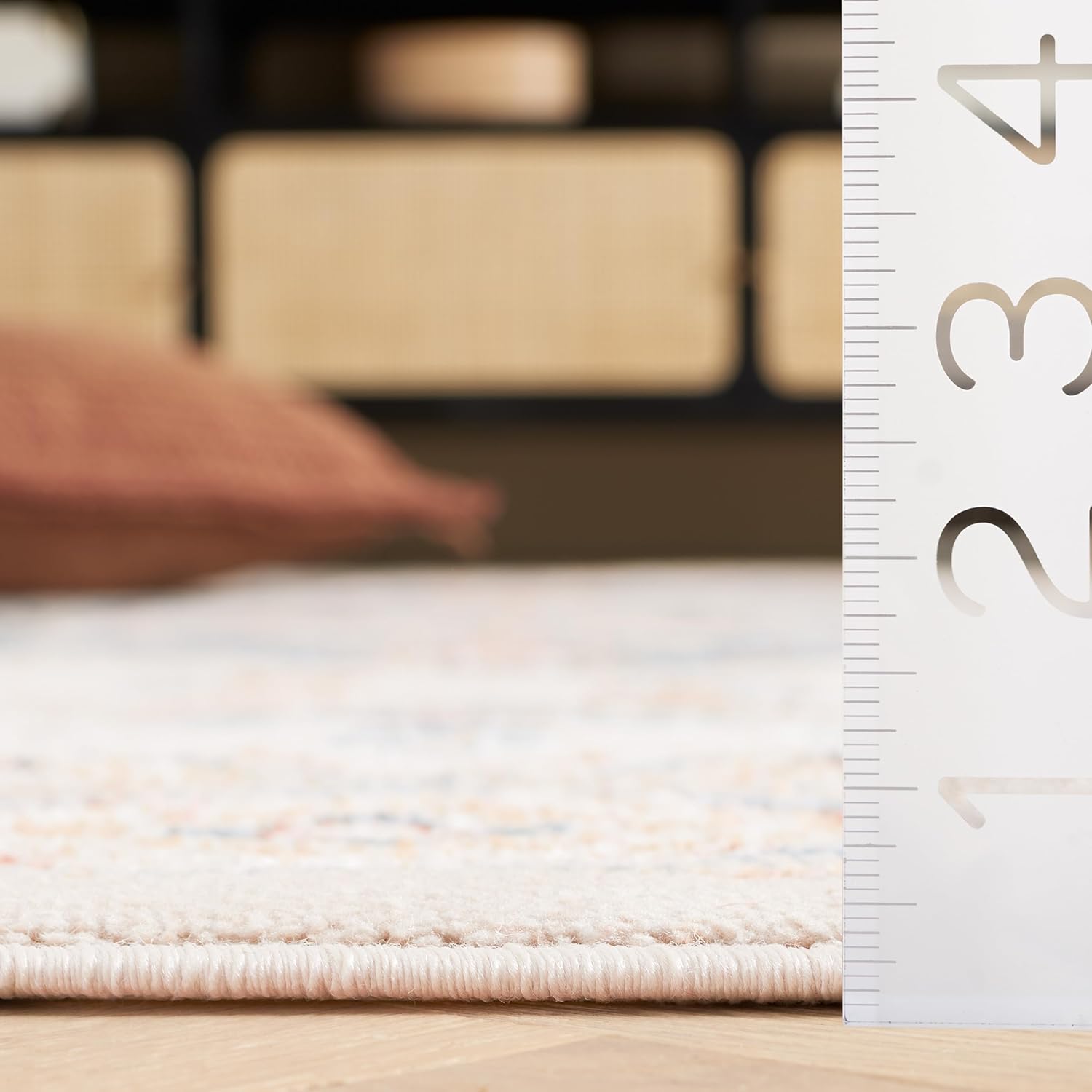 Safavieh Washable Rug Blair Collection - 2'2" x 8' Runner, Ivory & Blue, Easy Cleaning, Ideal for in Living Room, Hallway, Kitchen, Foyer, Bedroom (BLR240A)