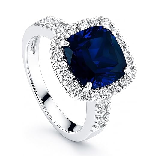 Cushion Cut Blue Sapphire Cocktail Ring