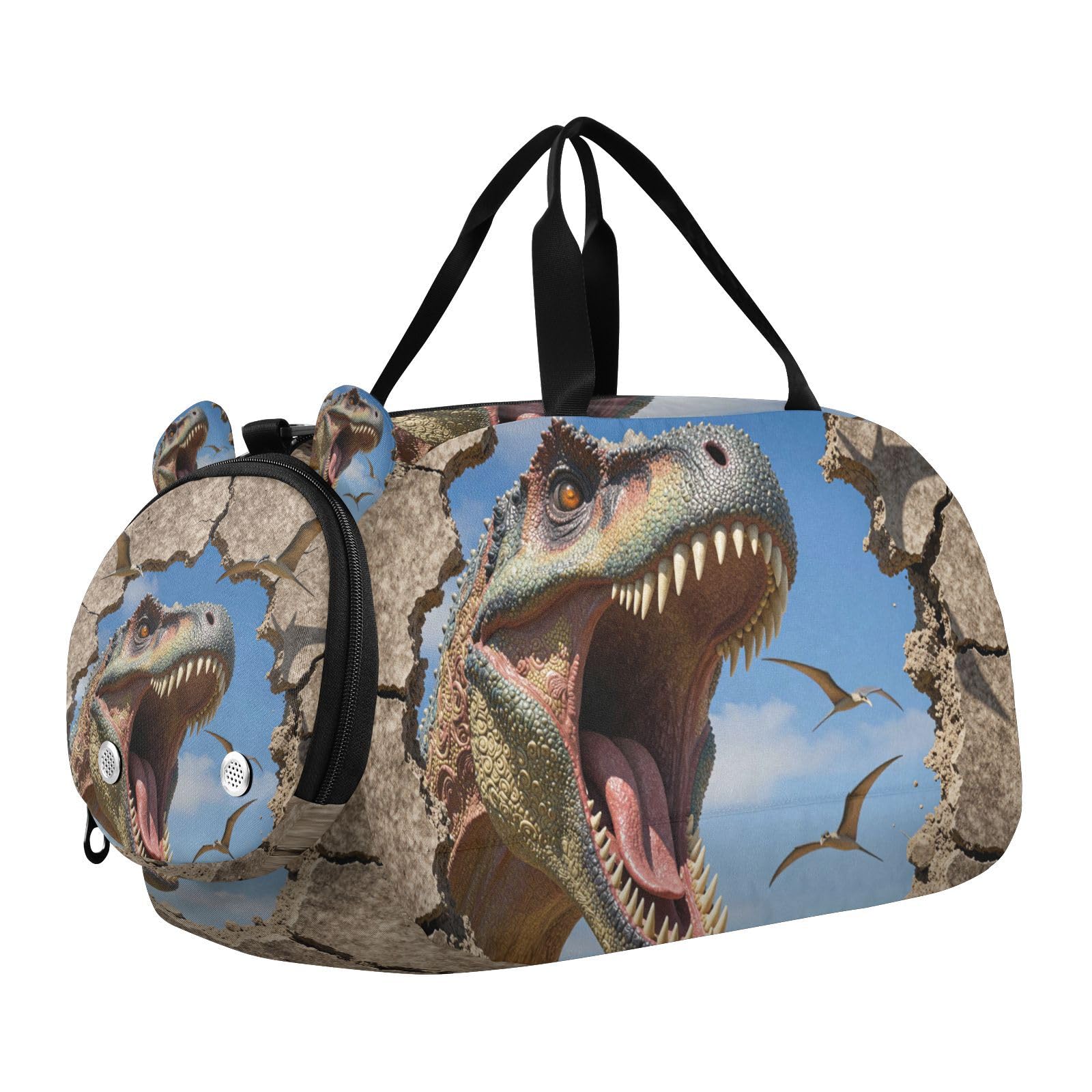 Bolsa de deporte multifuncional de dinosaurio 3D: orden total con compartimento para zapatos 8