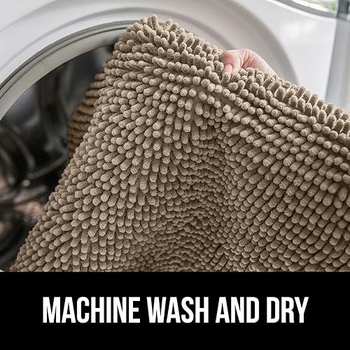 Miniatura 7 de GORILLA GRIP Juego de 2 alfombras de baño de felpilla suave, base de inodoro y alfombra de 30 x 20 pulgadas, microfibra absorbente lavable, se secan