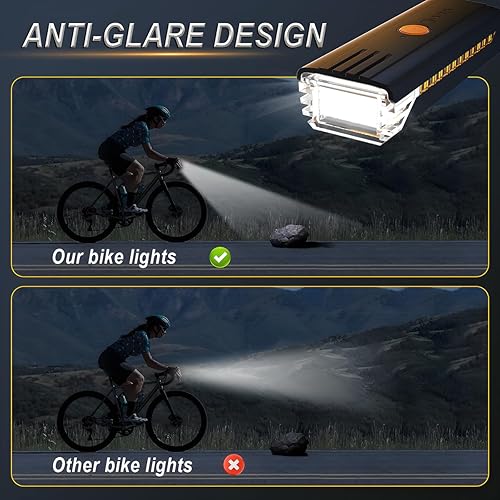 Miniatura 7 de Luces de bicicleta de 3000 lúmenes, recargable por USB, faros delanteros y traseros, 4 modos de luz, fáciles de instalar para hombres, mujeres,