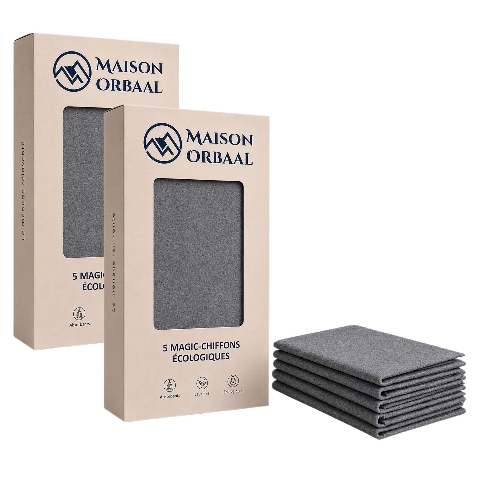 Maison Orbaal Chiffon Magique, Magic Chiffon Maison Orbaal, Lot de 5 Microfibres, Nettoyage sans Trace, 40x30 cm (10pcs)