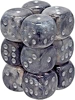 Vista 2 de Chessex Borealis 27787 - Bloque de dados luminarios d6 de 0.630 in / morado real / dorado (12 dados)