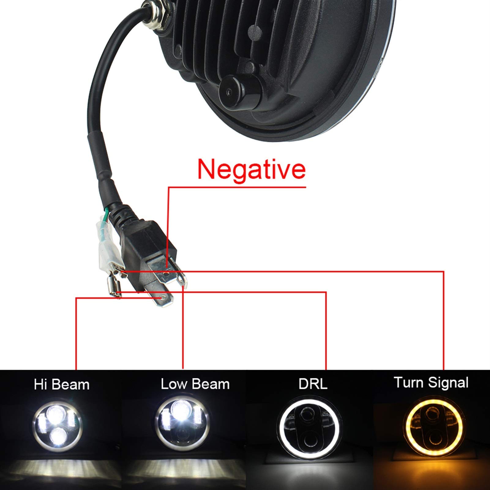 Indicatori Direzione Moto 5.75 Pollici Nero Proiettore Del Faro Dell'alone Ad Anello Ad Alto Raggio Basso Moto 5 DRL Signal Signal Uso Adatto Per Sportster Dyna Iron 883