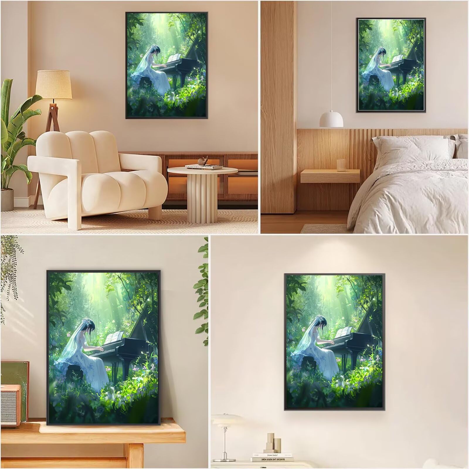 Diamond Painting Erwachsene Frau 5D Diamond Painting Grün DIY Set Erwachsene Anfänger, Vollbohrer Diamanten Malerei Stickerei Kreuzstich Bastelset für Zimmer Wand Deko Schlafzimmer 80x120cm, Model746