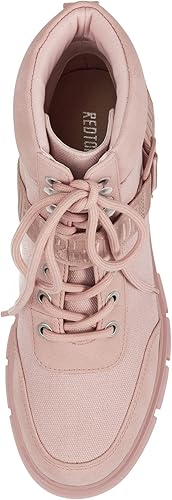 Miniatura 4 de REDTOP Botas de combate para mujer con suela de cuña de tacón grueso, botas hasta el tobillo con cordones, hebilla, zapatos casuales