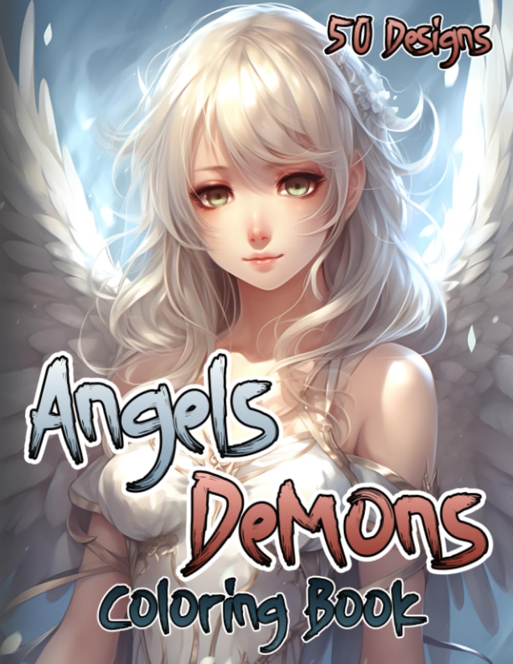 Harmony of Light and Darkness: Anime Angels & Demons Coloring Book for Teens & Adults