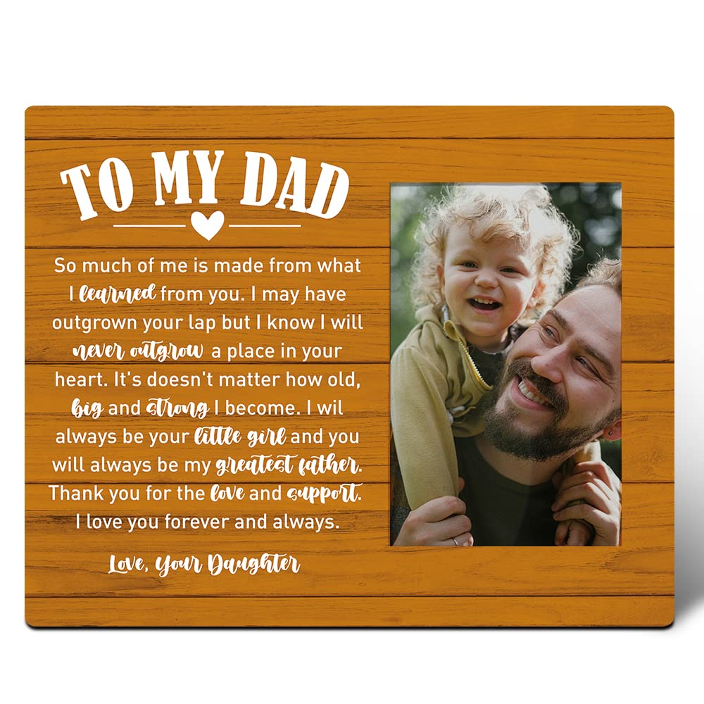 Muktoujaumai Dad Picture Frame Gifts, Dad Gifts from Daughter, Dad Gifts for Birthday, Fathers Day Christmas Gifts for Dad, Father Gifts, I Love You Forever and Always