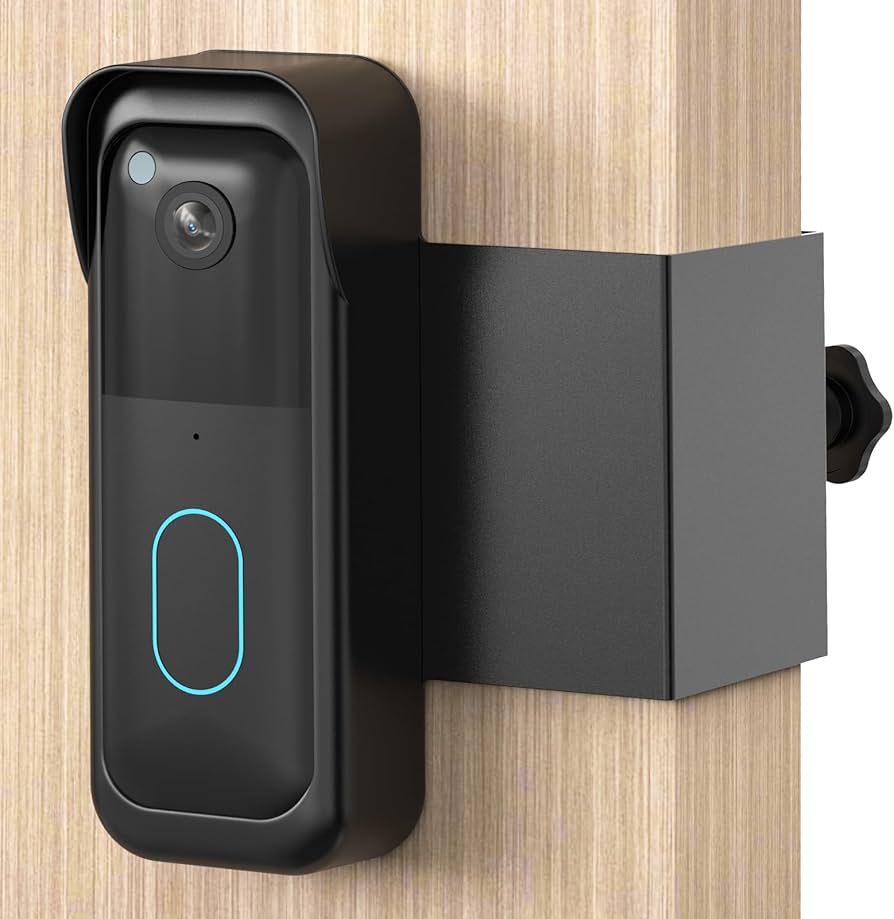 Blink Video Doorbell Mount, Anti-Theft Door Mount for Blink Doorbell (Newest Model), No Drill Weatherproof Design Door Bell Kit for Home Rentals - Easy to Install & No Sensor Blocking (Black)