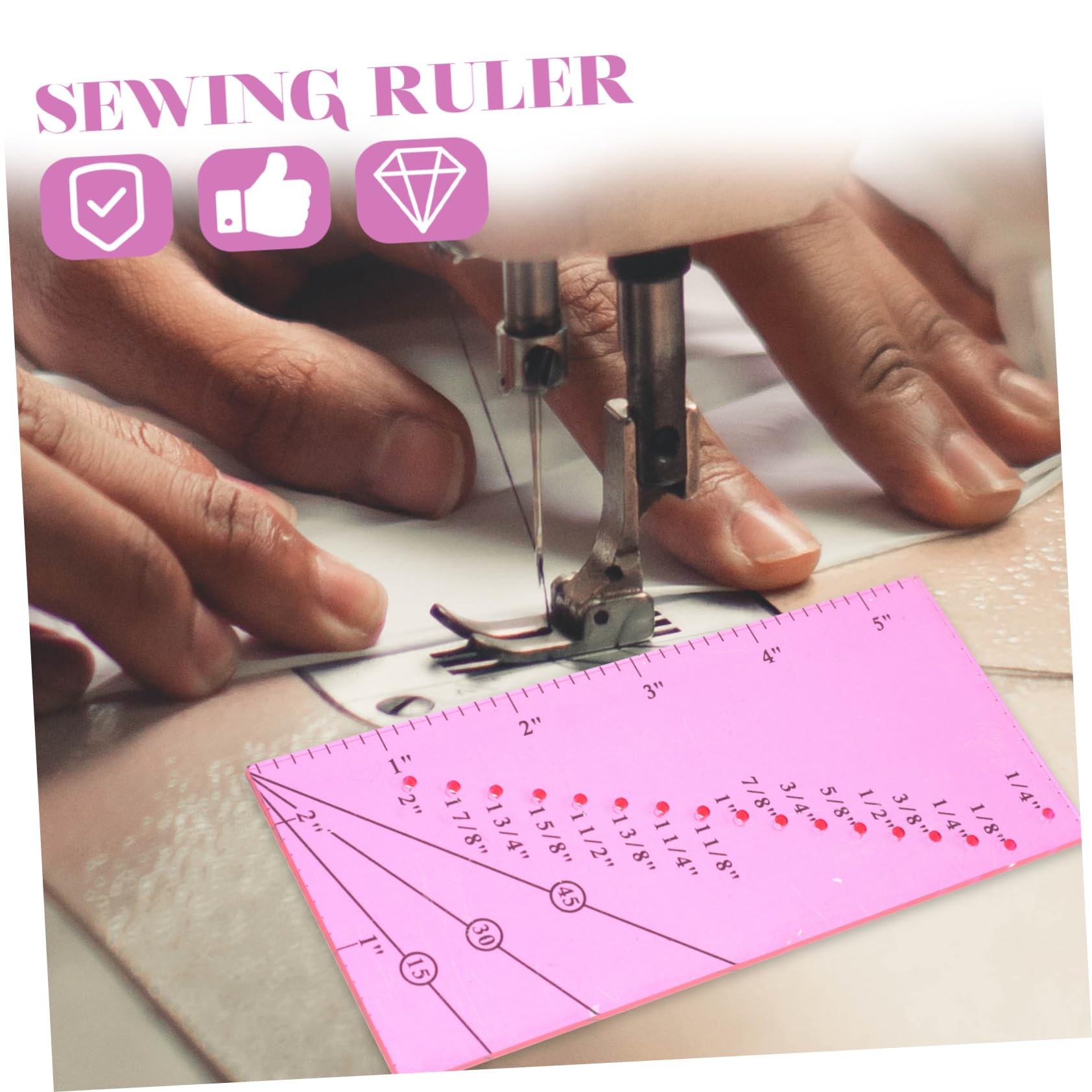 EXCEART 3sets Righello Per Quilting Righello Per Patchwork Accessorio Per Cucito Fai Da Te Con Guida Magnetica e Misura Del Giunto