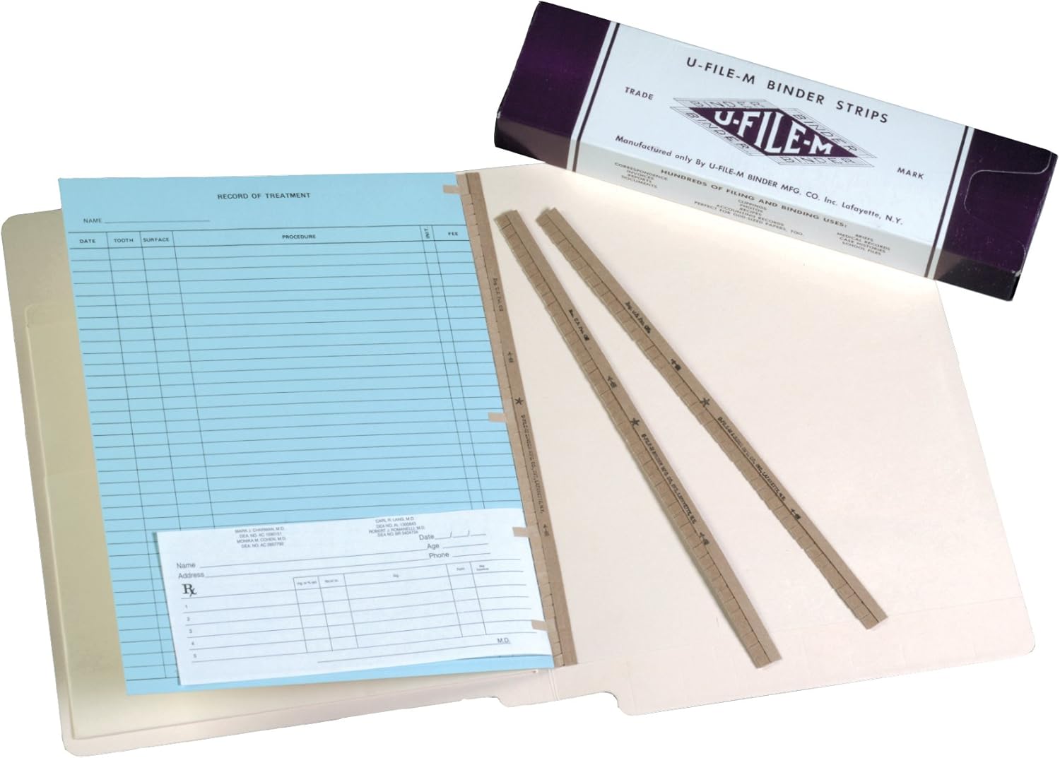 UFileM Binder Strips 100/Box Binder Insert Strips