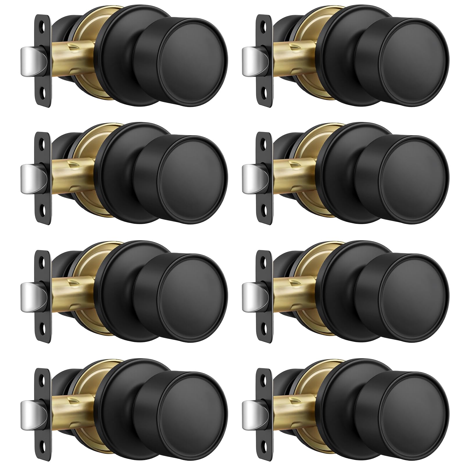Goldenwarm Matte Black Privacy Door Knobs (10 Pack) -27