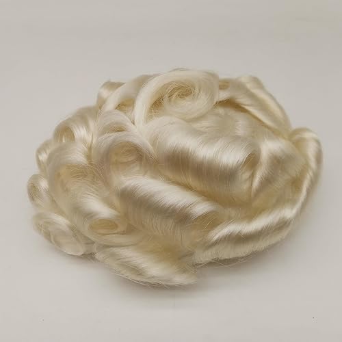 Miniatura 2 de Tupé para hombres y hombres, piezas de cabello para hombre, extensiones de prótesis onduladas, repuesto 100% europeo de cabello humano real, sistema