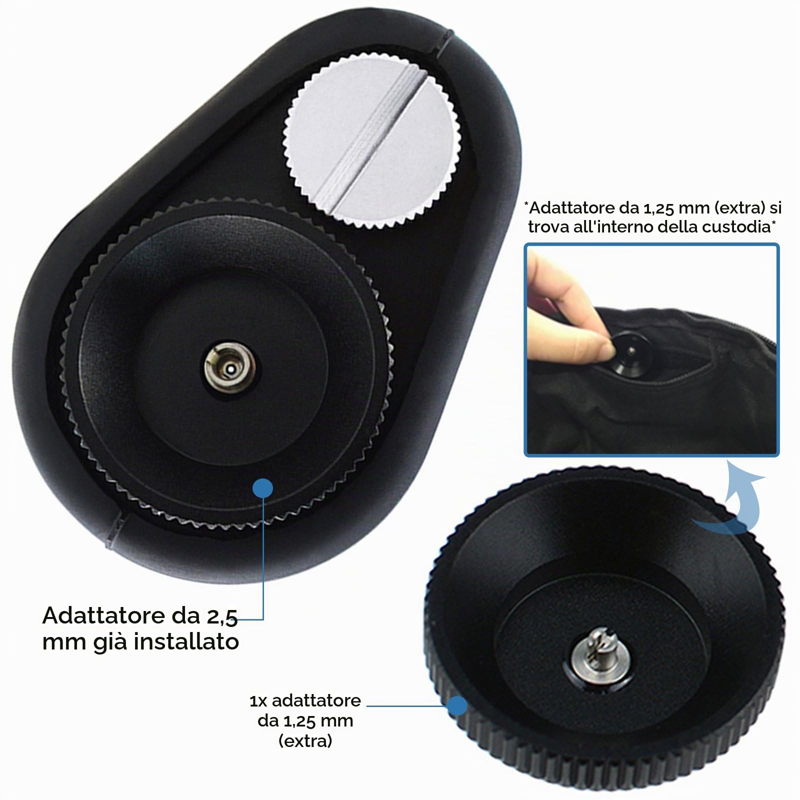 400 X microscopio ottico a mano per cavo coassiale, incluso adattatore da 2,5 mm e 1,25 mm