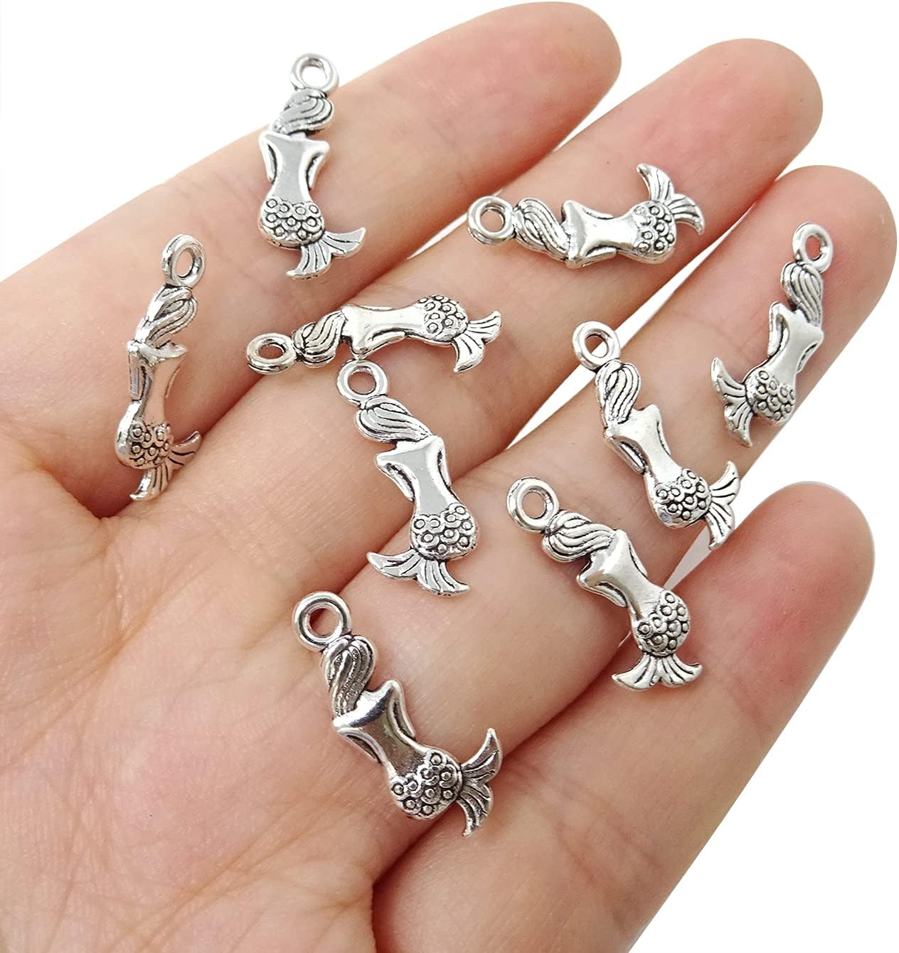 Honbay 100PCS Antique Alloy Mermaid Charms Pendant for Bracelets Necklace Earrings Jewelry Making DIY Craft - Image 4