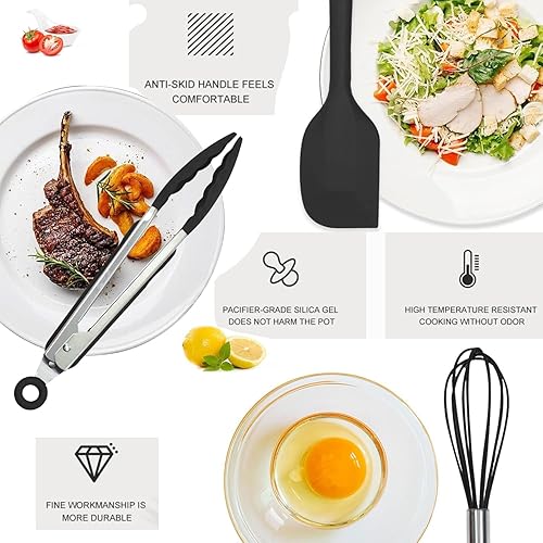 Miniatura 5 de Juego de 5 espátulas de goma de silicona, espátulas de cocina sin BPA de grado alimenticio para uso en cocina, espátula resistente al calor para