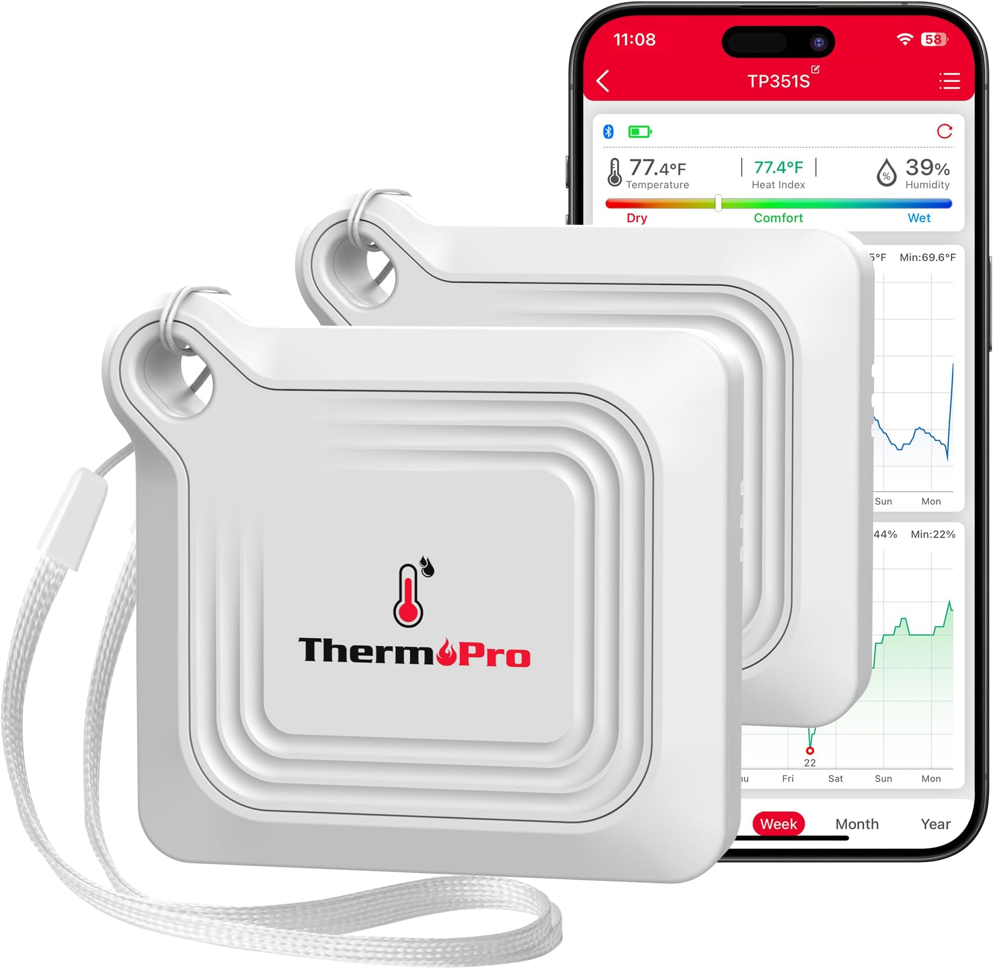 ThermoPro TP351 Bluetooth Hygrometer Thermometer