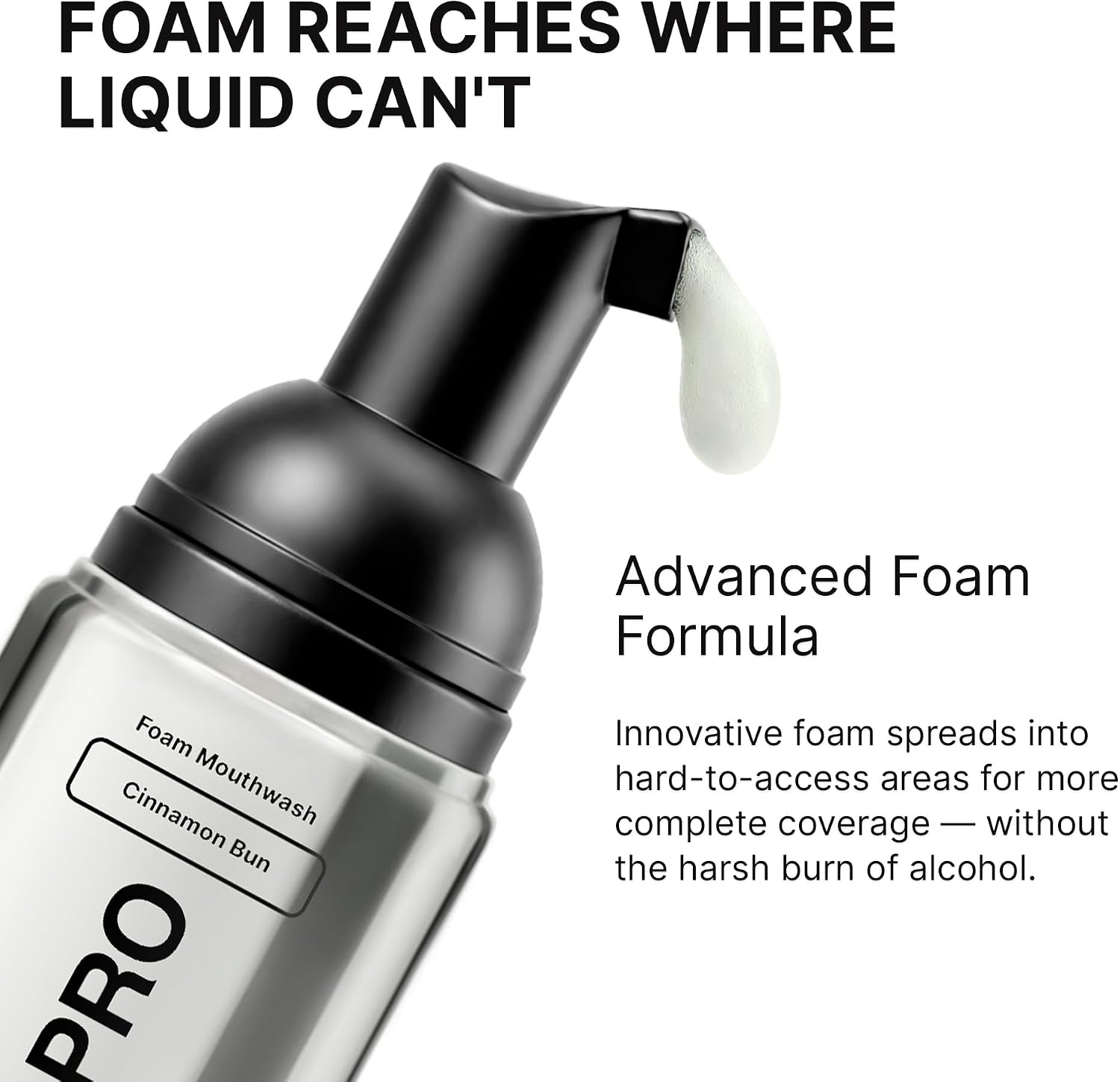 INOPRO Foam Mouthwash with Nano-Hydroxyapatite, Xylitol, Hyaluronic Acid, Vinamin C, Alcohol Free, Fluoride Free Oral Rinse Portable Travel Size - Cinnamon Bun, 2.03 fl oz image 3