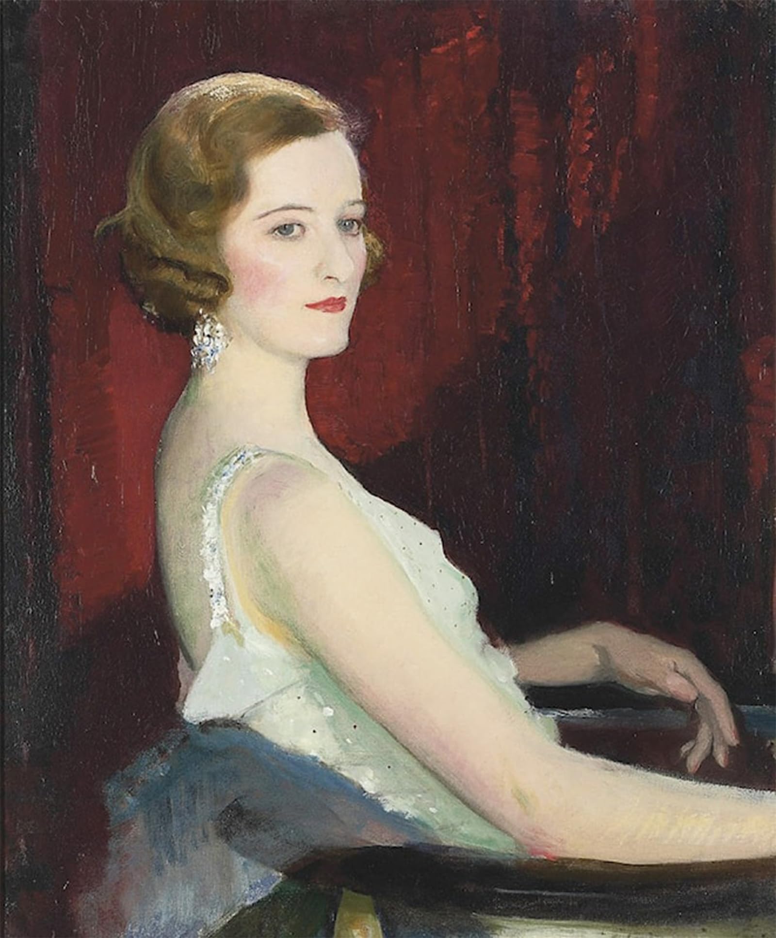 POSTERIIk Famous Modern Artwork Art Mural Portrait of Miss Beaton by George Spencer Watson Oil Paintings Pictures for Home Decor 60x90cm