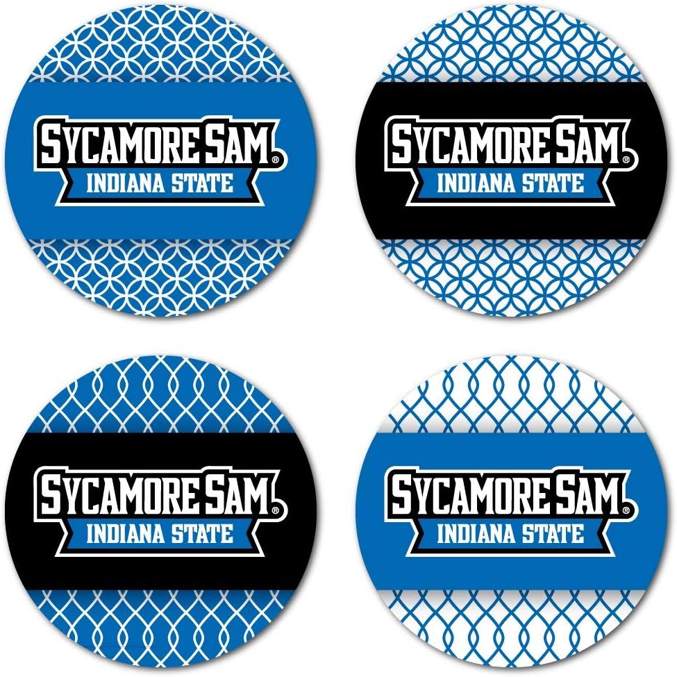 VictoryStore Coasters - Indiana State University Coaster Set, Patterned Design, Set of 4