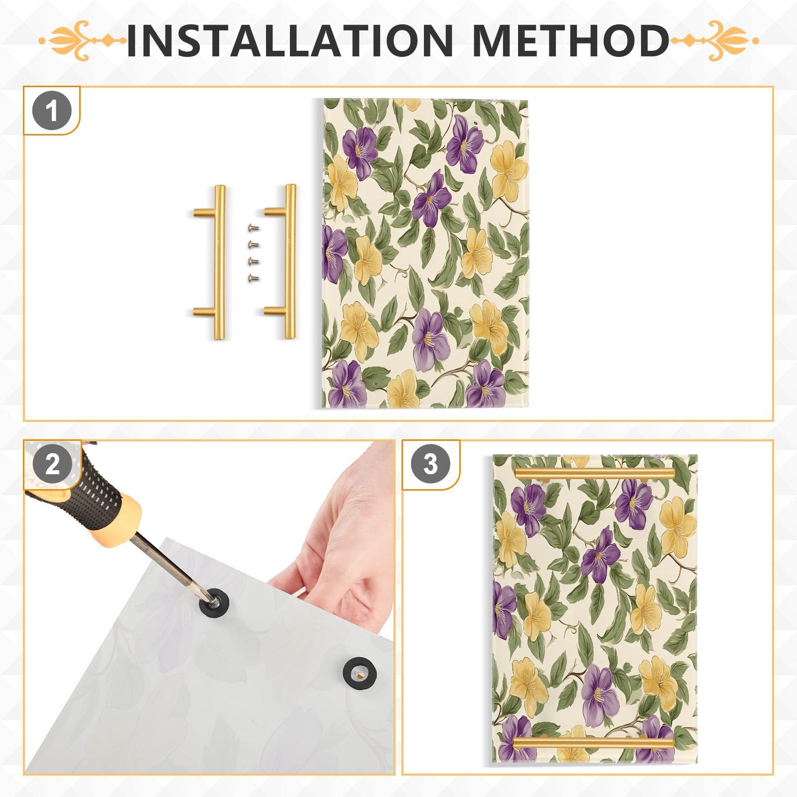 Wassud Bathroom Vanity Tray with Handles Flowers Spring Acrylic Jewelry Perfume Organizer for Bathroom Kitchen Counter 11.81