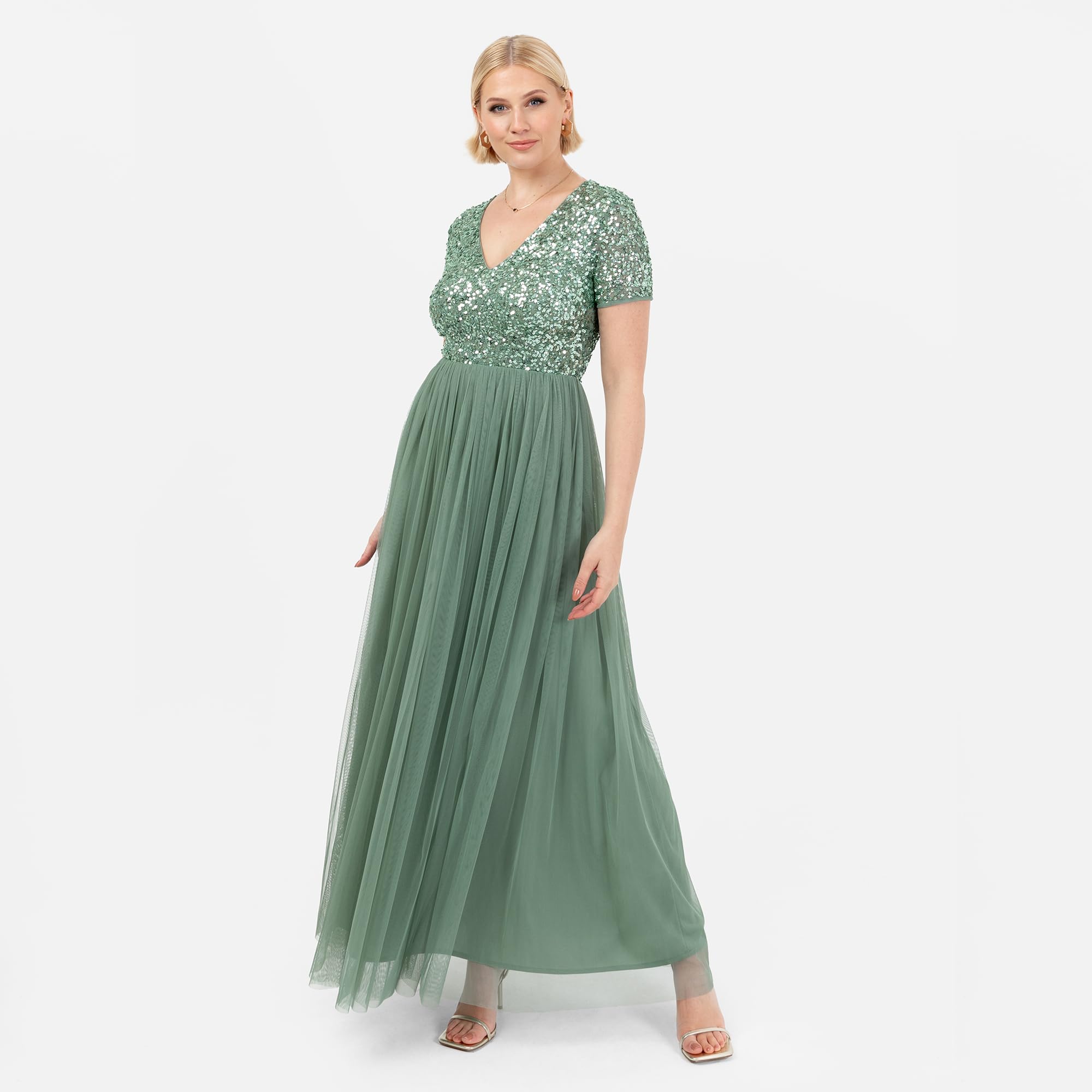 Maya Deluxe Damen-Maxikleid mit V-Ausschnitt – Bild 7
