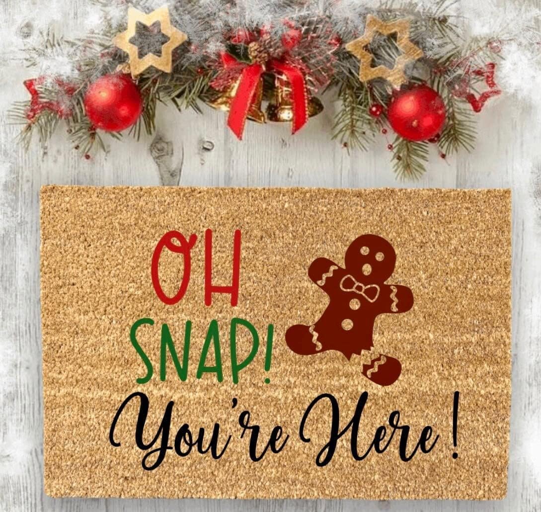 Gingerbread Funny Christmas Doormat Custom Mat Outdoor Holiday Decor Holiday