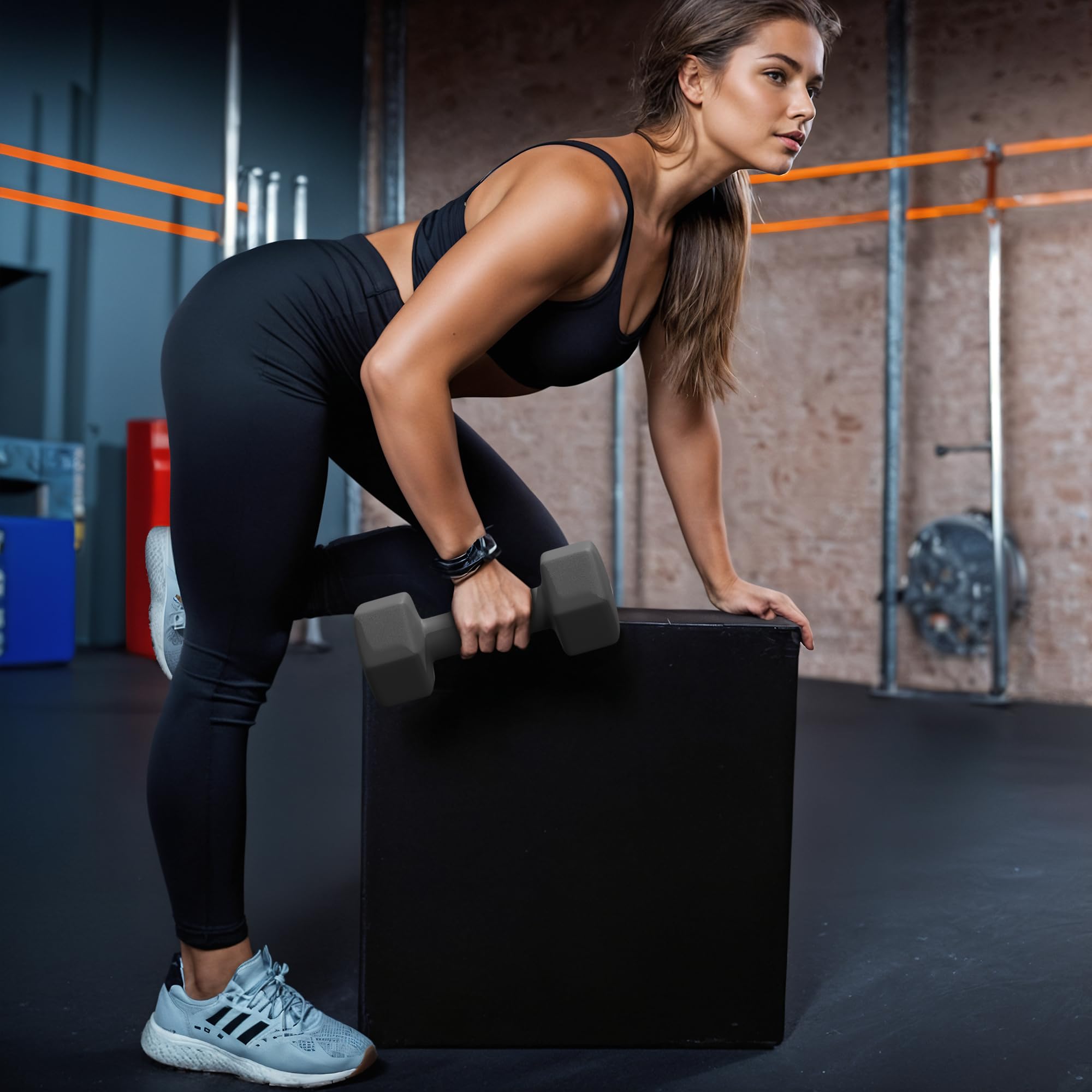 GRETERST Zestaw hantli powlekane gumą sześciokątne obciążniki dłoni ćwiczenia i fitness do ćwiczeń w domu siłowni treningów siłowych sprzęt do treningu siłowego