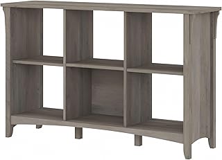 Bush Home Salinas 6 Cube Organizer in Driftwood Gray, Office Storage Solution, Home Organizer with Open Shelving, Compact Unit for Books and Supplies