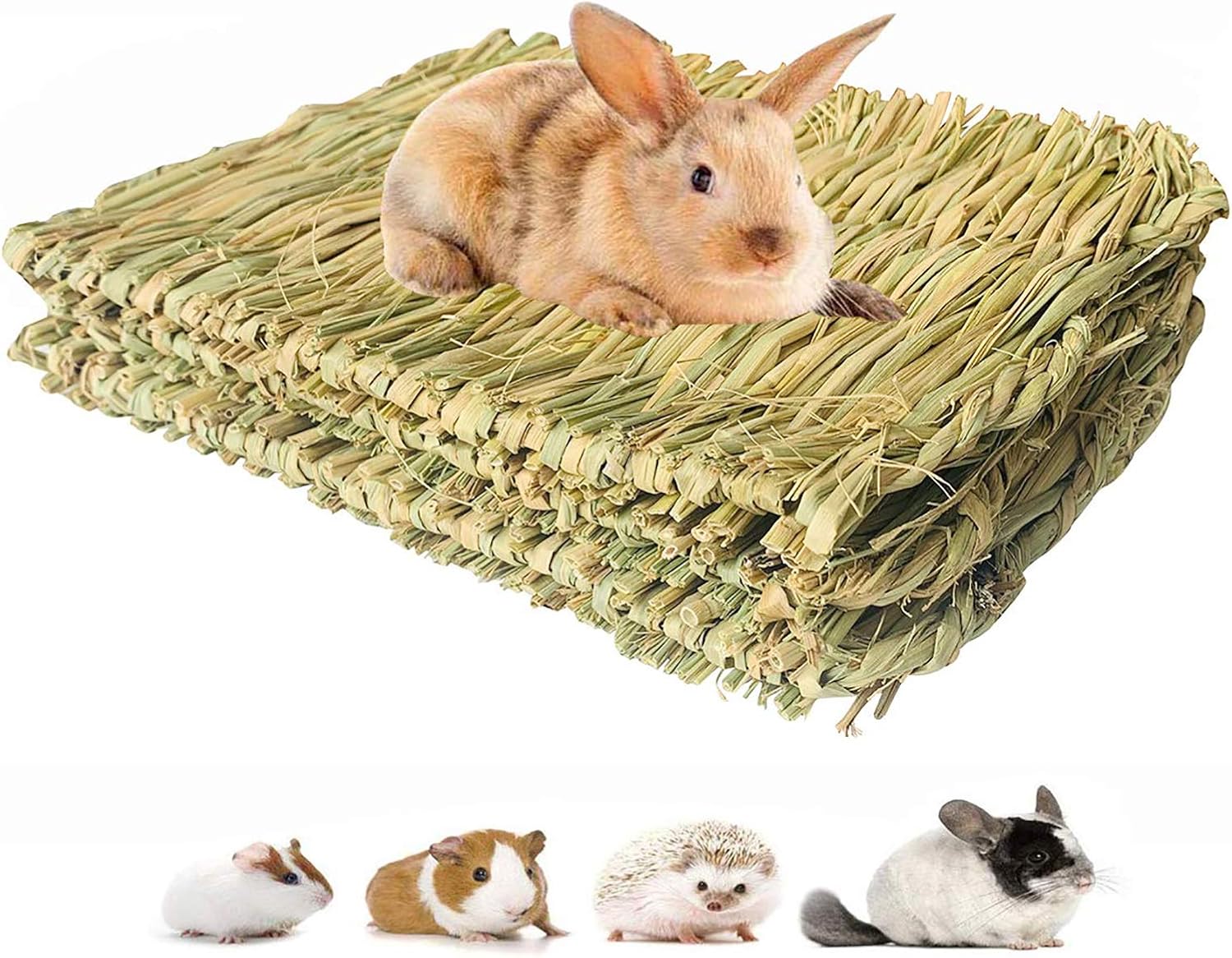PINVNBY Grass Mat for Rabbits Bunny Chew Toys Natural
