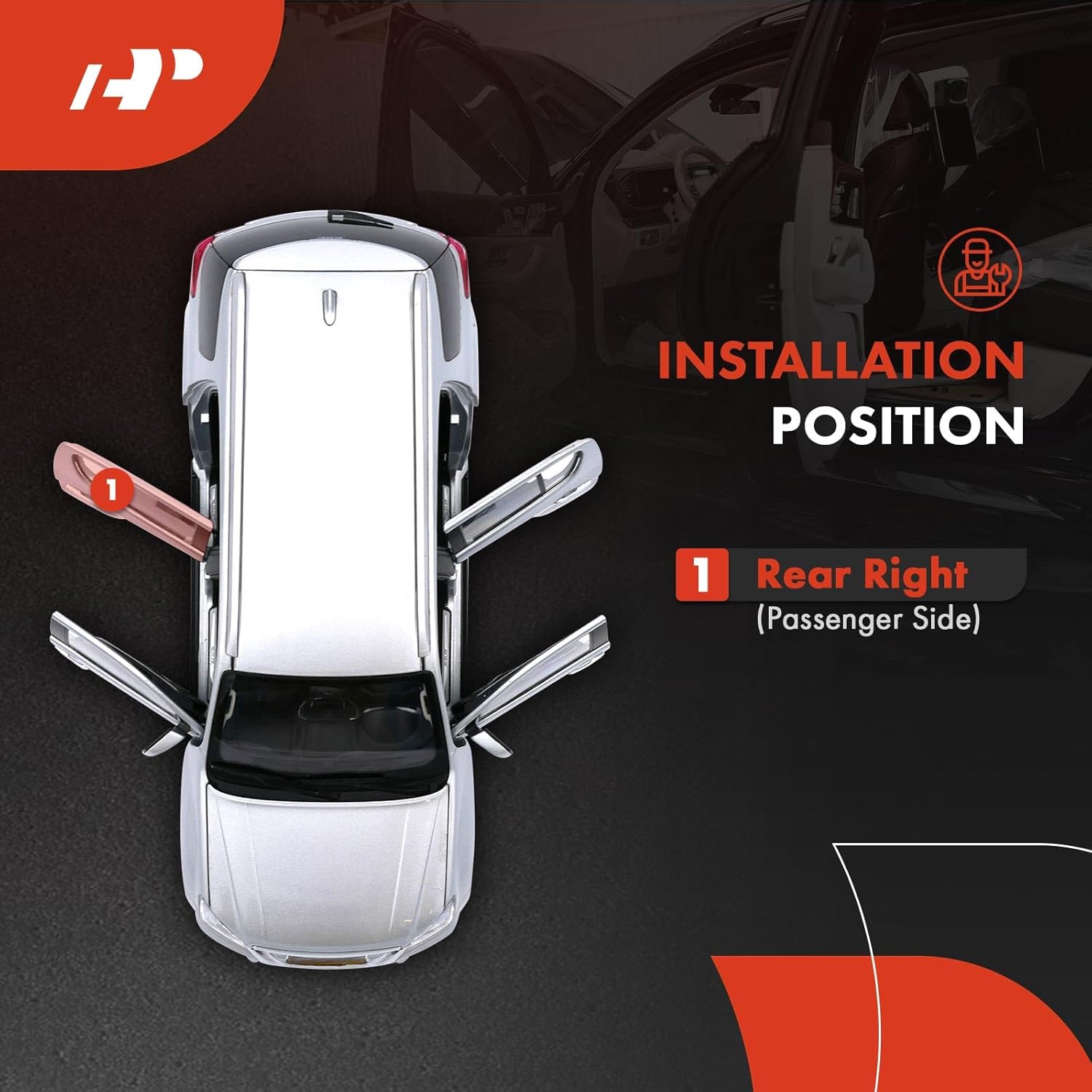 A-Premium Rear Right Passenger Side Door Check Compatible with Hyundai Accent 2006-2011 & Kia Rio 2006-2011, Rio5 2006-2011