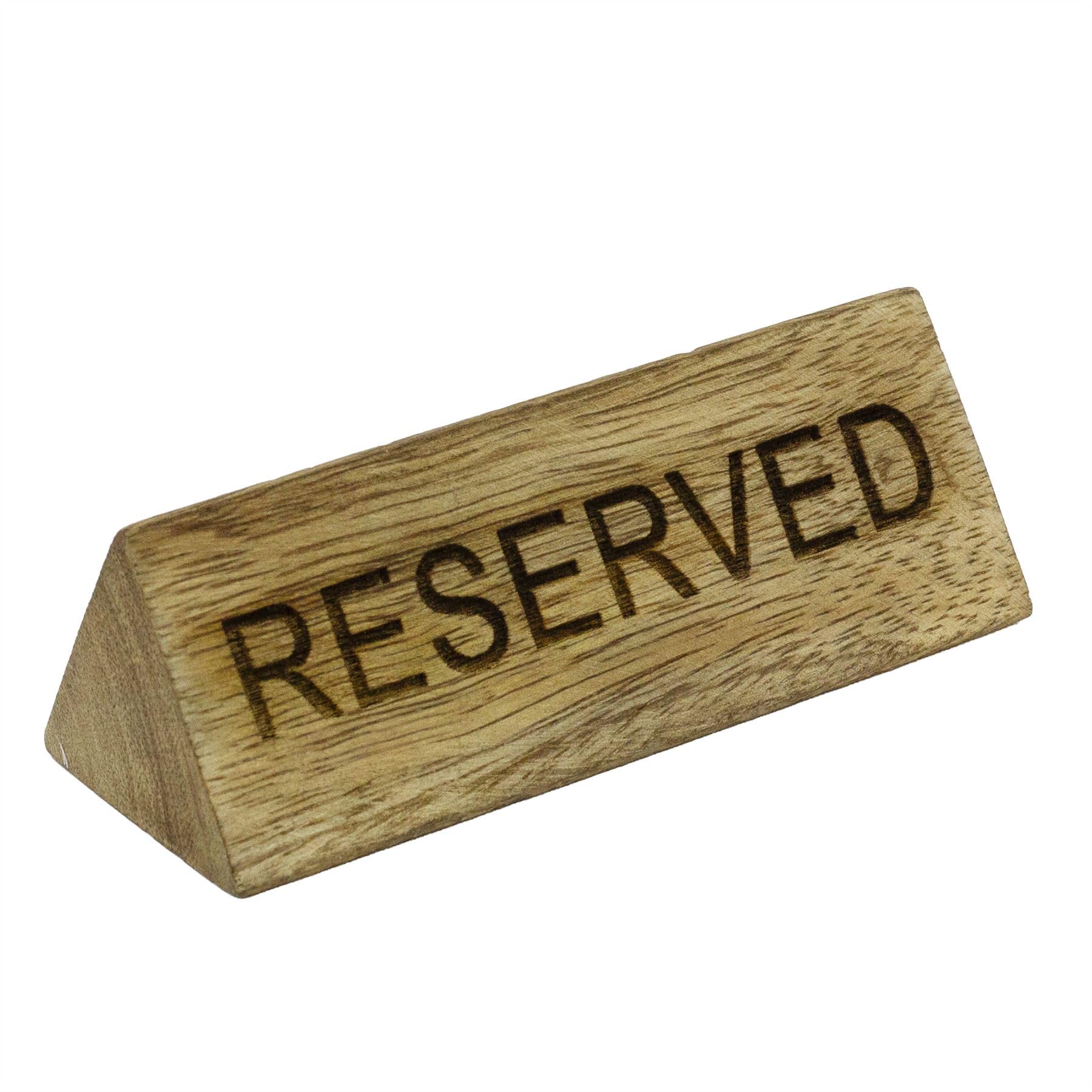 Mango Wood Reserved Table Sign, 10cm Wooden Table Reservation Display Sign for Restaurants Weddings Events