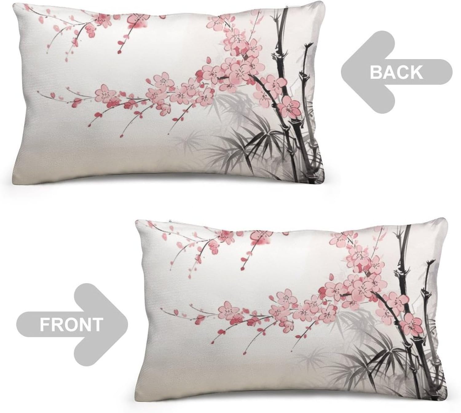 Cherry Blossoms Tree Zen Pillow Cases Queen Size Set of 1 Soft Comfortable Throw Pillows Covers Decorative Pillowcase with Zipper Bed Cushion Covers for Couch Sofa Bedroom 12 "x20