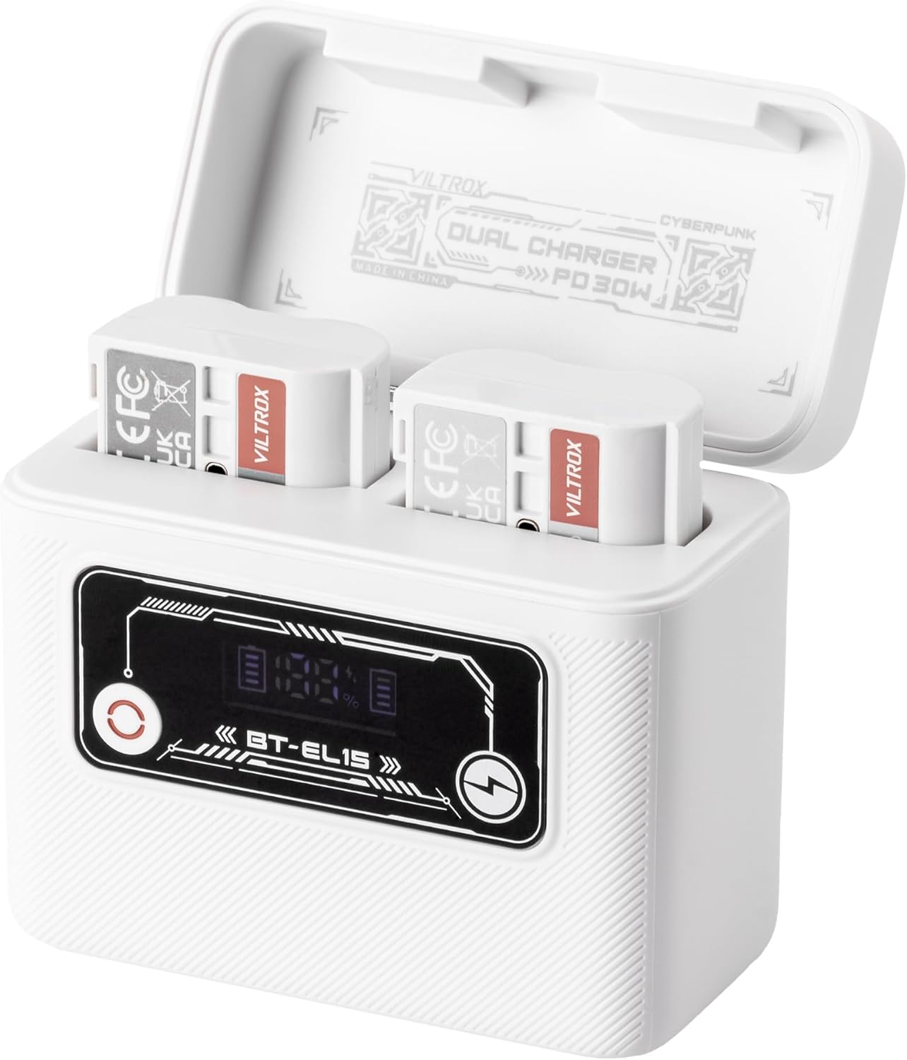 VILTROX Dual Battery Charger Station & EN-EL15C Rechargeable Batteries for Nikon Cameras