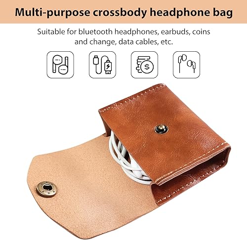 Miniatura 2 de Bolsas cruzadas para auriculares, mini organizador de auriculares para Airpods Pro, cables de datos, auriculares Bluetooth, llaves, bolsa portátil