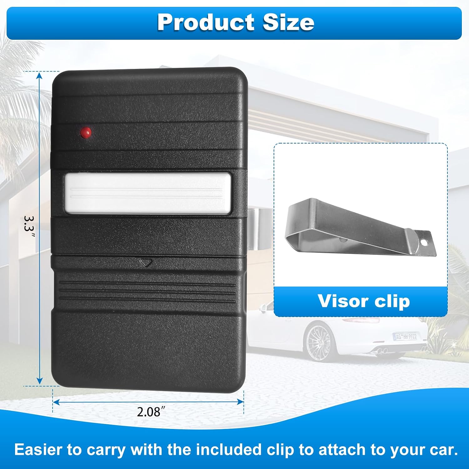 GT90-1 Garage Door Remote Control, Compatible with Genie Overhead Door 9 and 12 Dip Switches 390MHZ openers, Replacement for GT90 MAT90 GT912 AT90 (2 Pack)