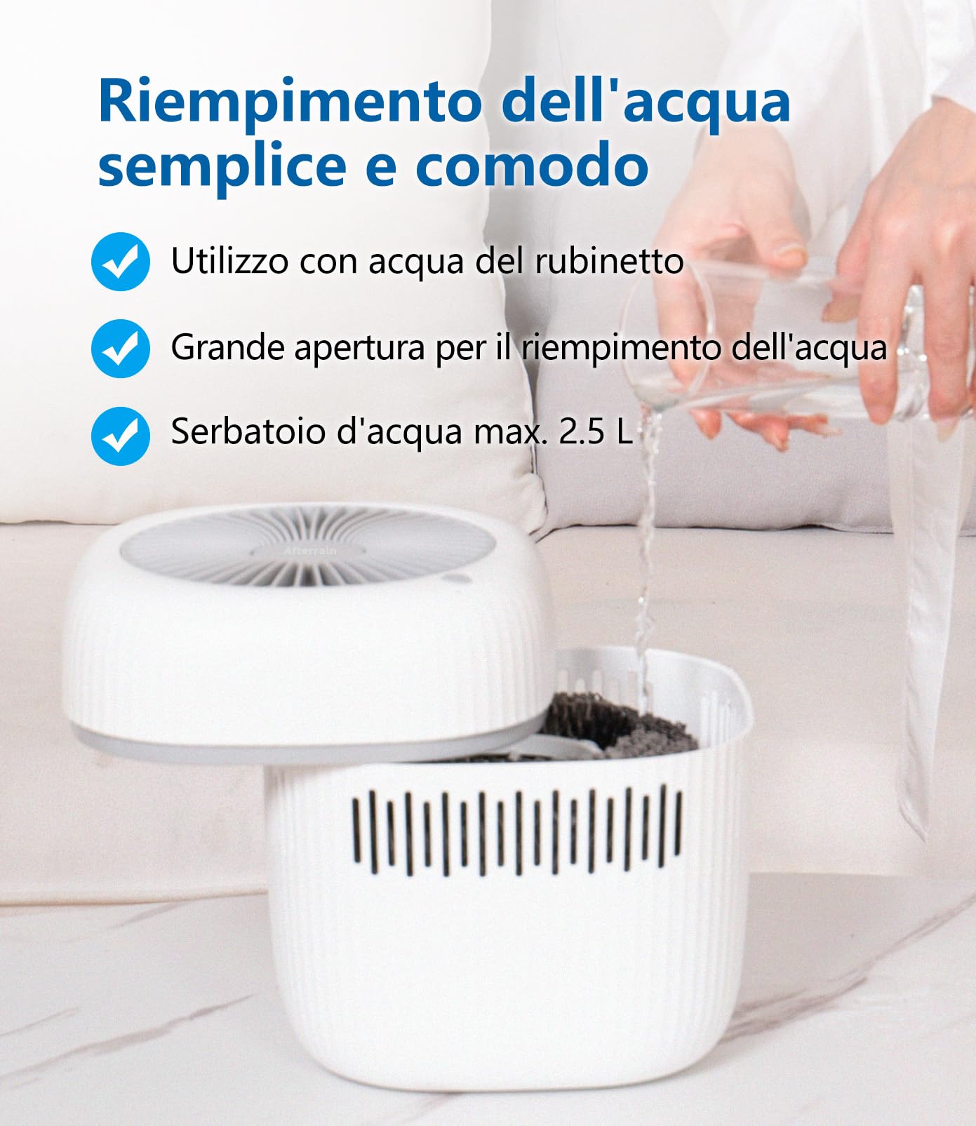 Mini umidificatore da 2,5 litri, umidificatore ad aria umidificata, per ufficio, hotel, camera da letto USB, senza nebbia, piccola batteria per bambini