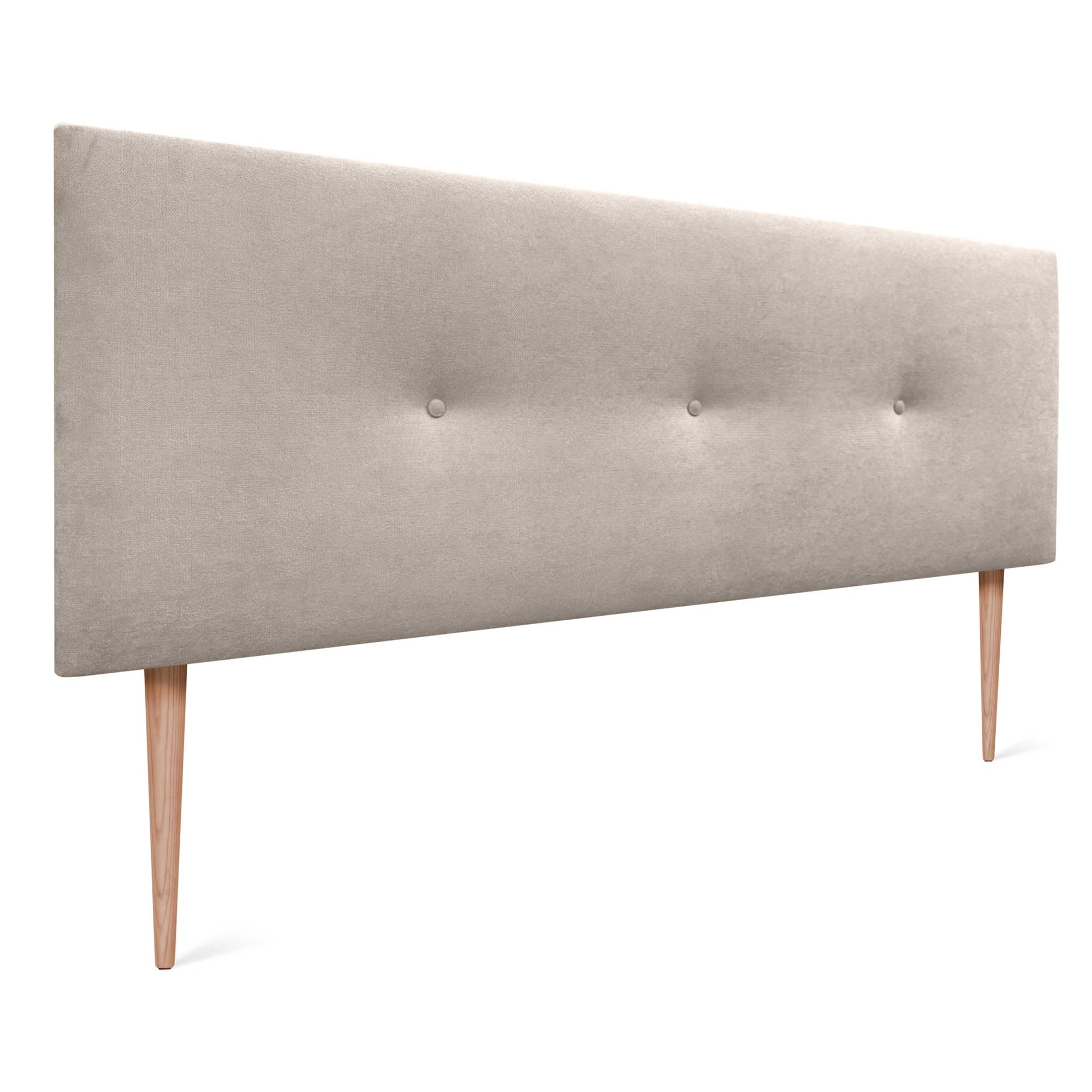 DHOME Smooth Leatherette or Acualine Fabric Headboard with Buttons and Legs Upholstered High-End Luxury Headboard Bed Bedroom Modern Quilted (Beige Fabric, 160 x 105 cm (Beds 150/160))