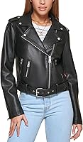 Levi's Women's Belted Faux Leather Moto Jacket - Asymmetrical Zip, Regular & Plus Sizes, Timeless Style