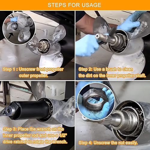 Miniatura 3 de 91-805457T1 Herramienta de llave de tuerca para Mercruiser Bravo 3 Prop Propeller Prop