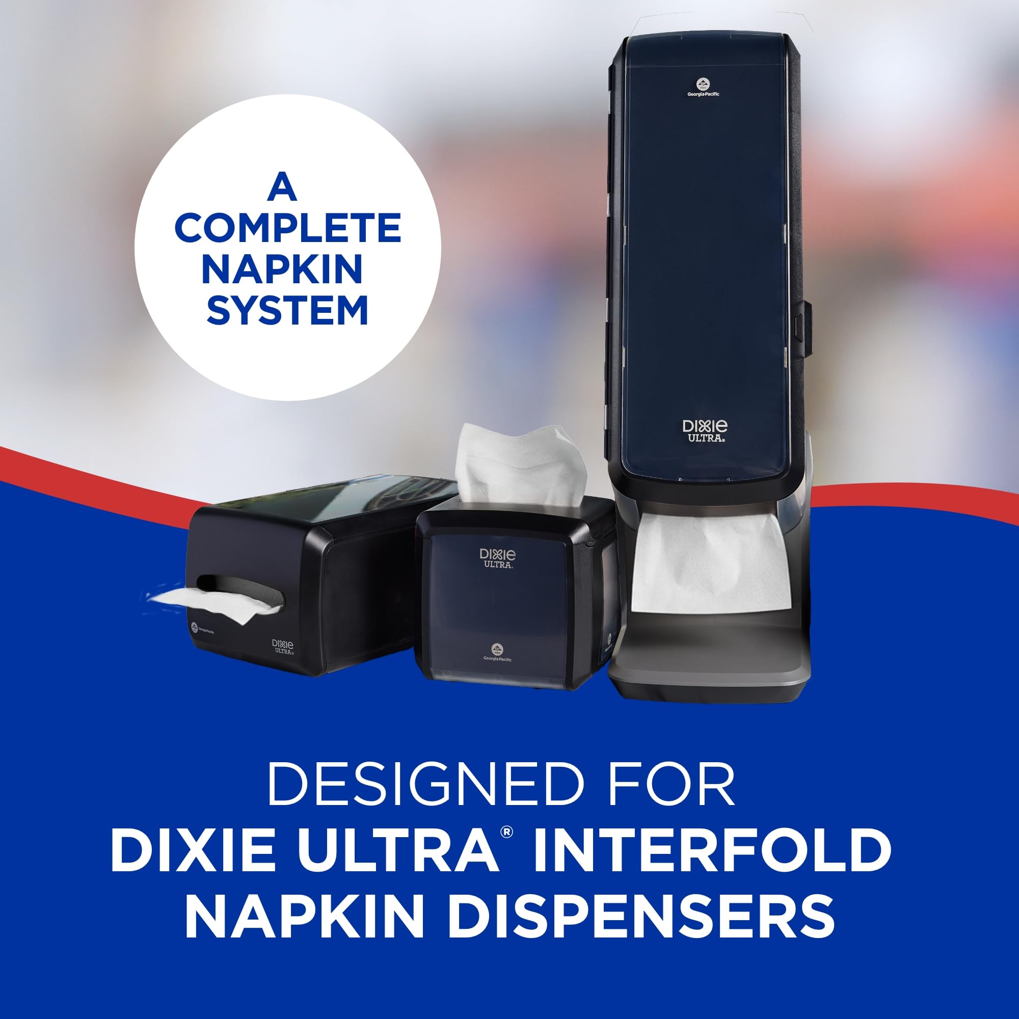 Dixie Ultra Interfold Dispensador de servilletas de 2 capas de repuesto por GP PRO, blanco, 32006, 250 servilletas por paquete, 24 paquetes por estuche