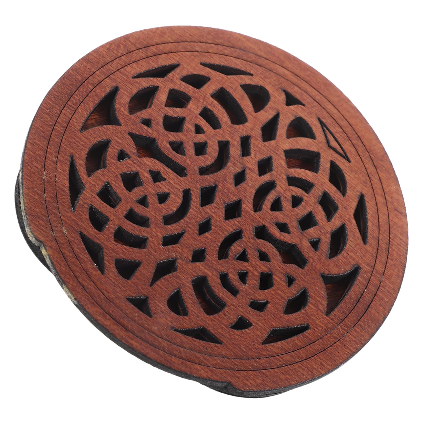 FUNOMOCYA Solid Wood Guitar Cover Acoustic Feedback Reducer Deep Wood Color Decorative Block for Acoustic and Electric Guitars
