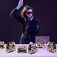 Vista 6 de Zonon 24 Pcs 80s Party Favors Boxes 90s Novelty Boom Box Party Decoration Gift Treat Goodie Candy for Retro Radio Hip Hop Theme Table Centerpieces