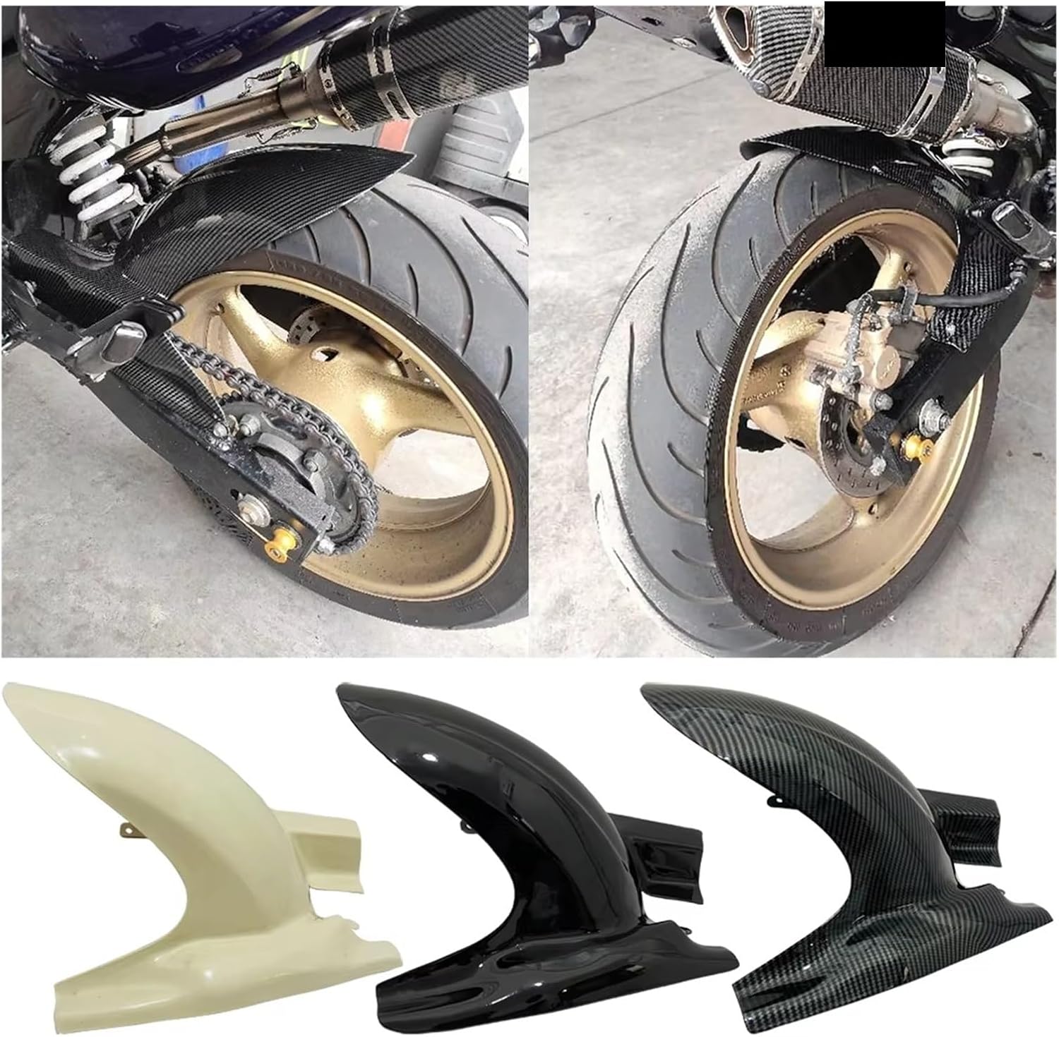 Motorcycle Mudguard Motorcycle Rear Fender Bracket Mudguard Splash Mud Guard Accessories For H&ornet For 250 For 600 For 900 Mudflap(Unpainted)